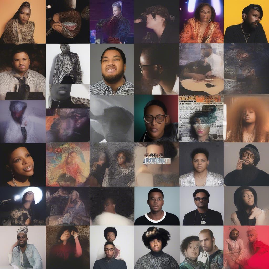 2016 Music Collaborations: A collage showcasing images of artists who collaborated on hit songs in 2016.