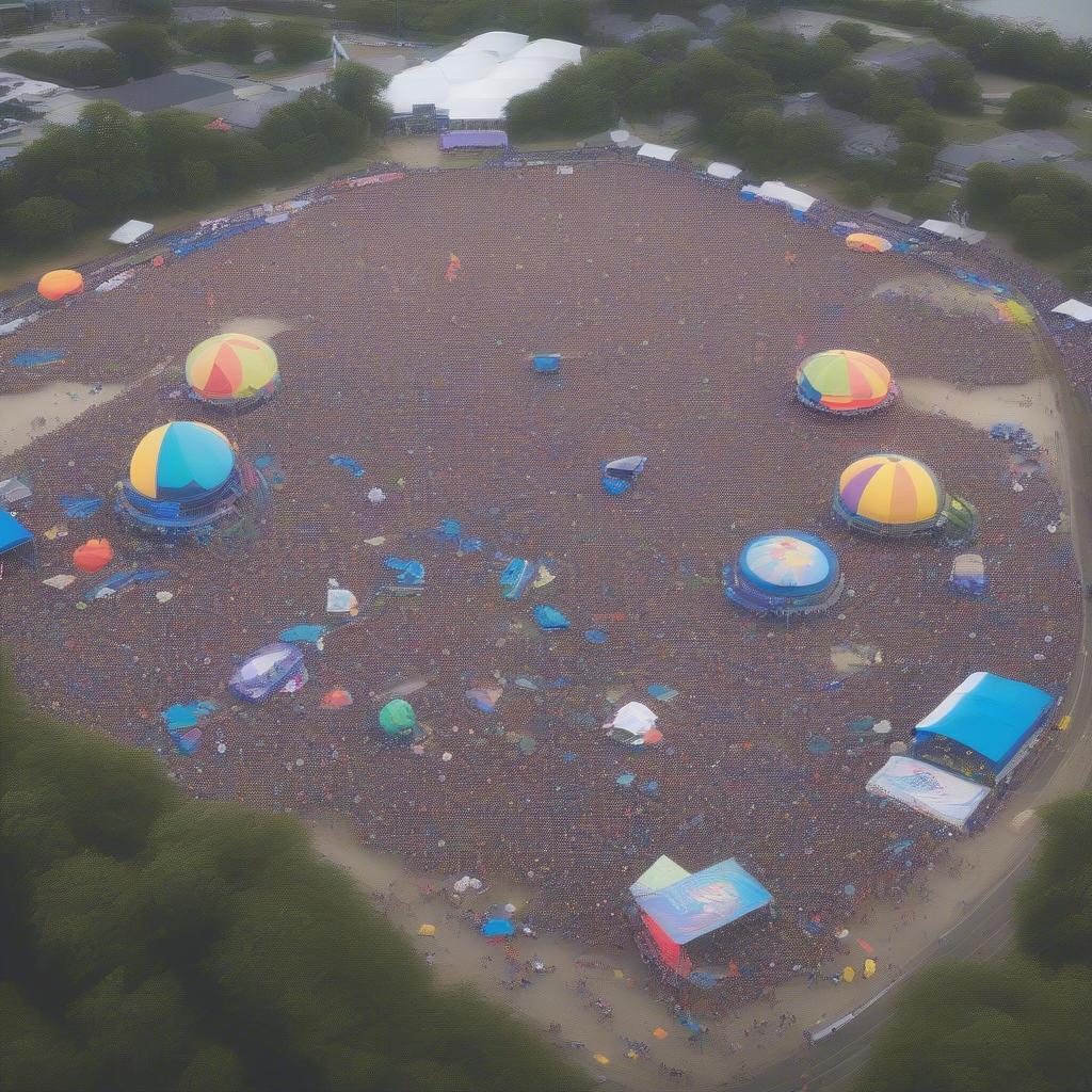 Aerial view of the 2017 Buzz Beach Ball