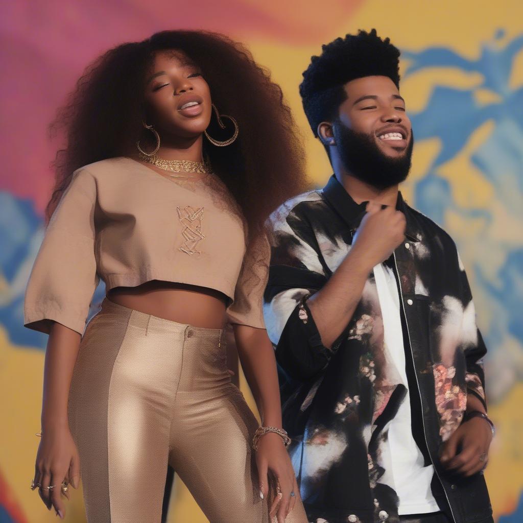 SZA and Khalid performing on stage