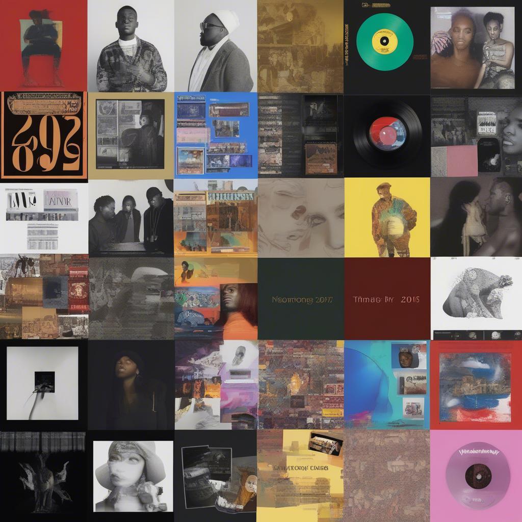 2017's Diverse Music Landscape: A collage representing the variety of musical genres popular in 2017, including pop, hip-hop, R&B, and Latin music.