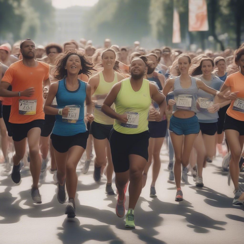 Image of People Running in a Marathon