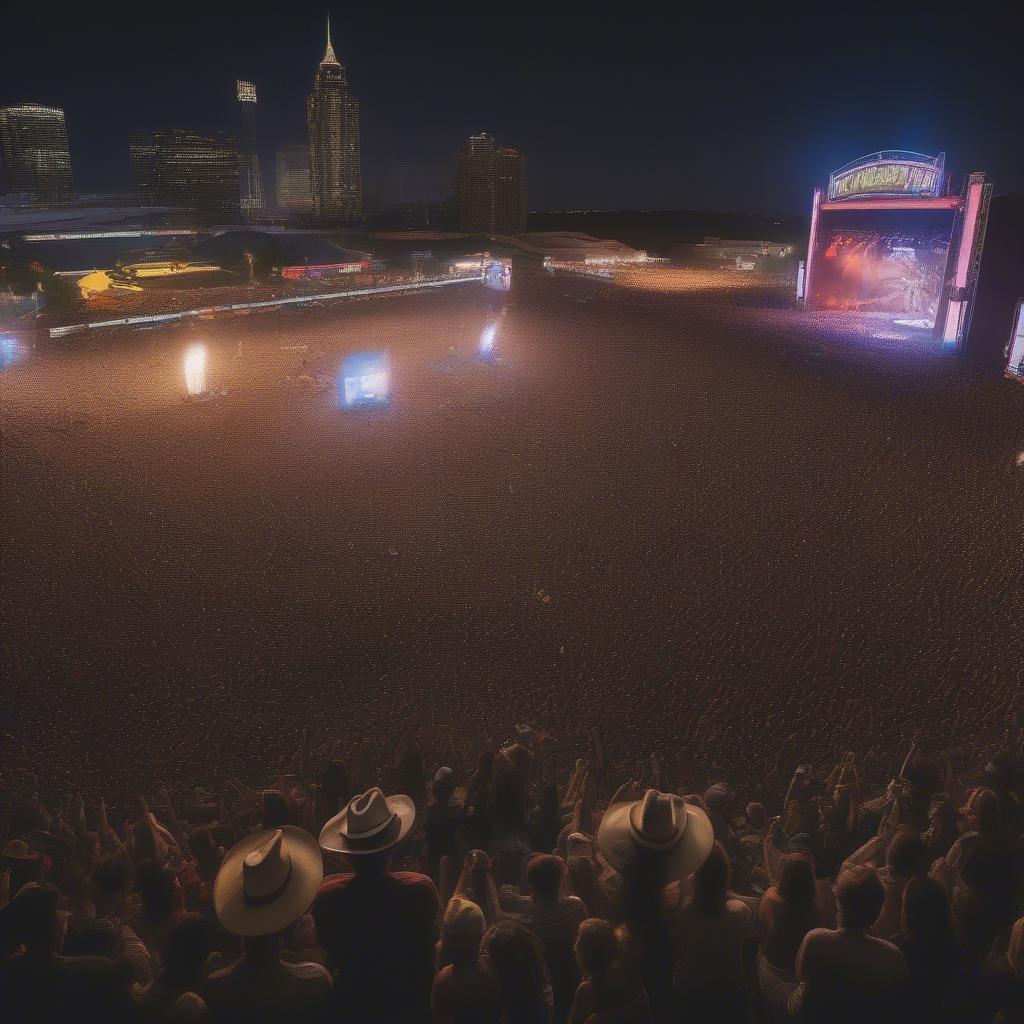 Large crowd enjoying a country music festival