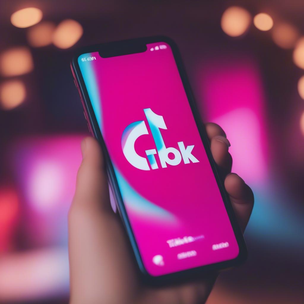 TikTok logo on a smartphone screen