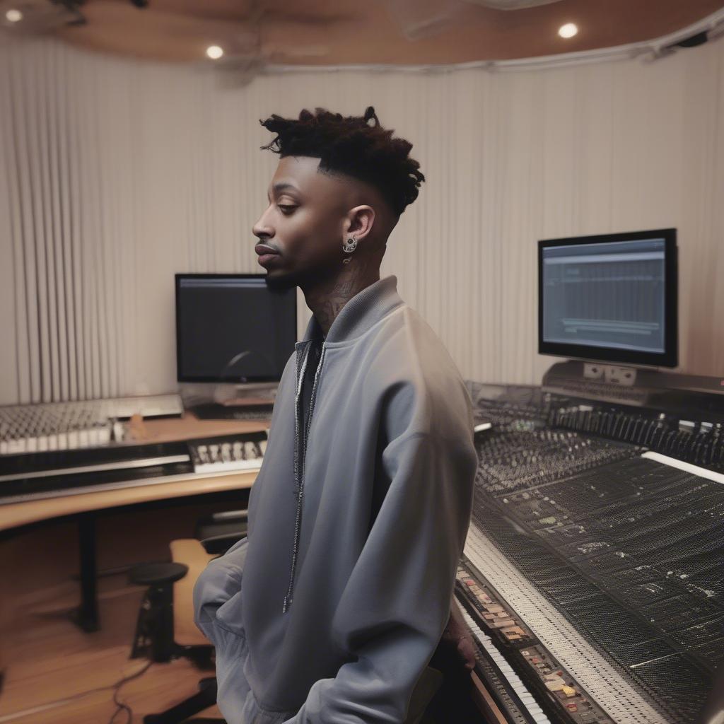 21 Savage in the Studio