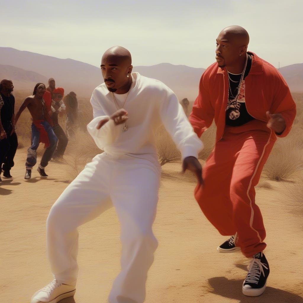 2Pac and Dr. Dre in "California Love" Music Video