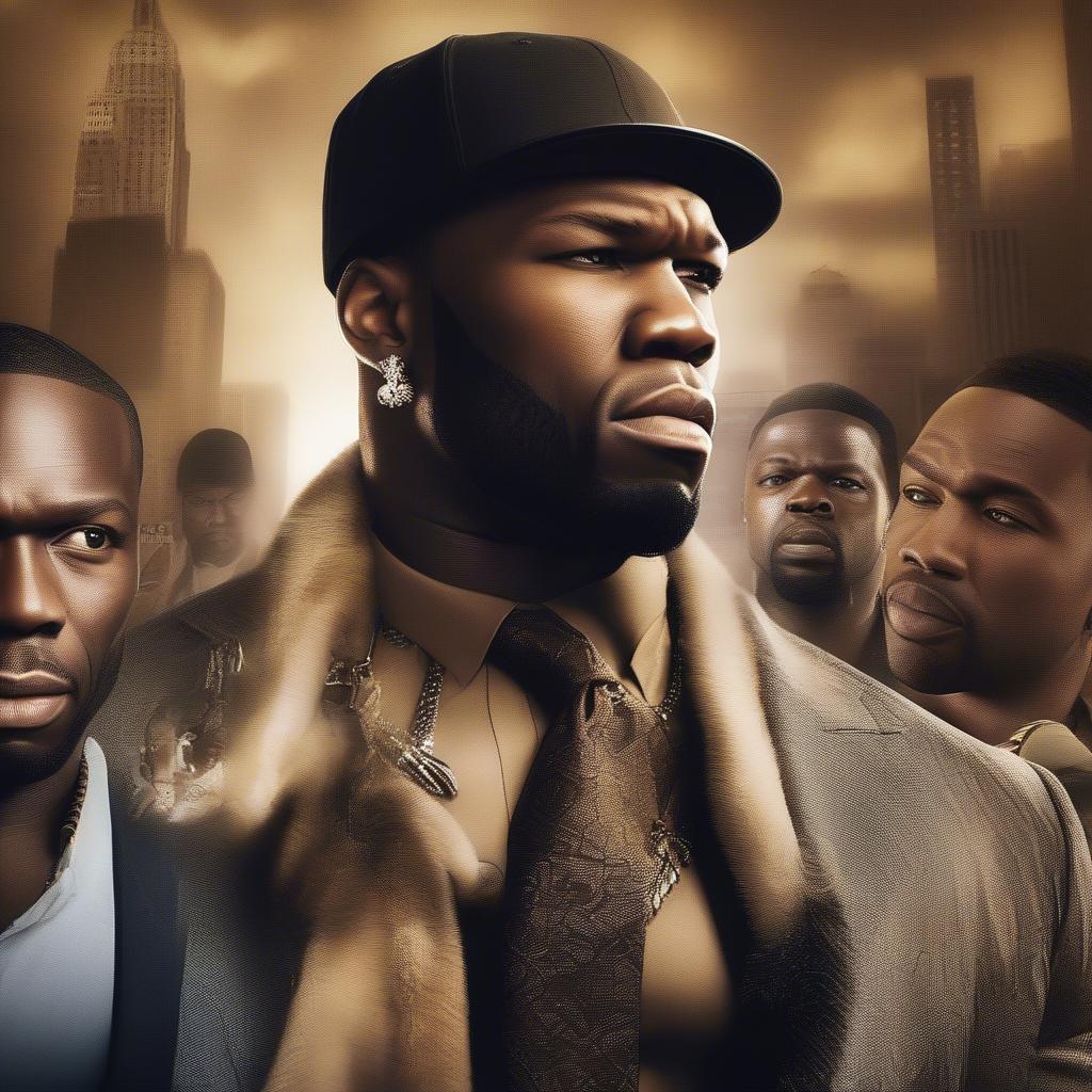 A movie poster featuring 50 Cent, highlighting his transition to acting and film production.