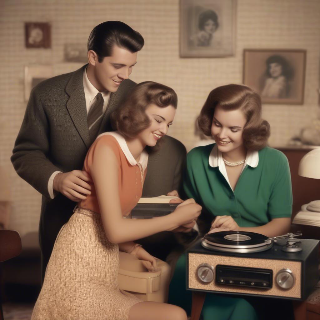 Couples Enjoying 60s Music