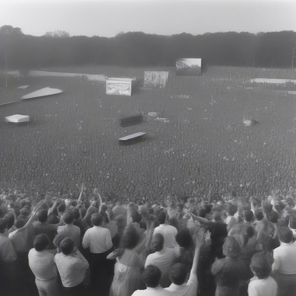 Large Crowd at a 60s Rock Concert