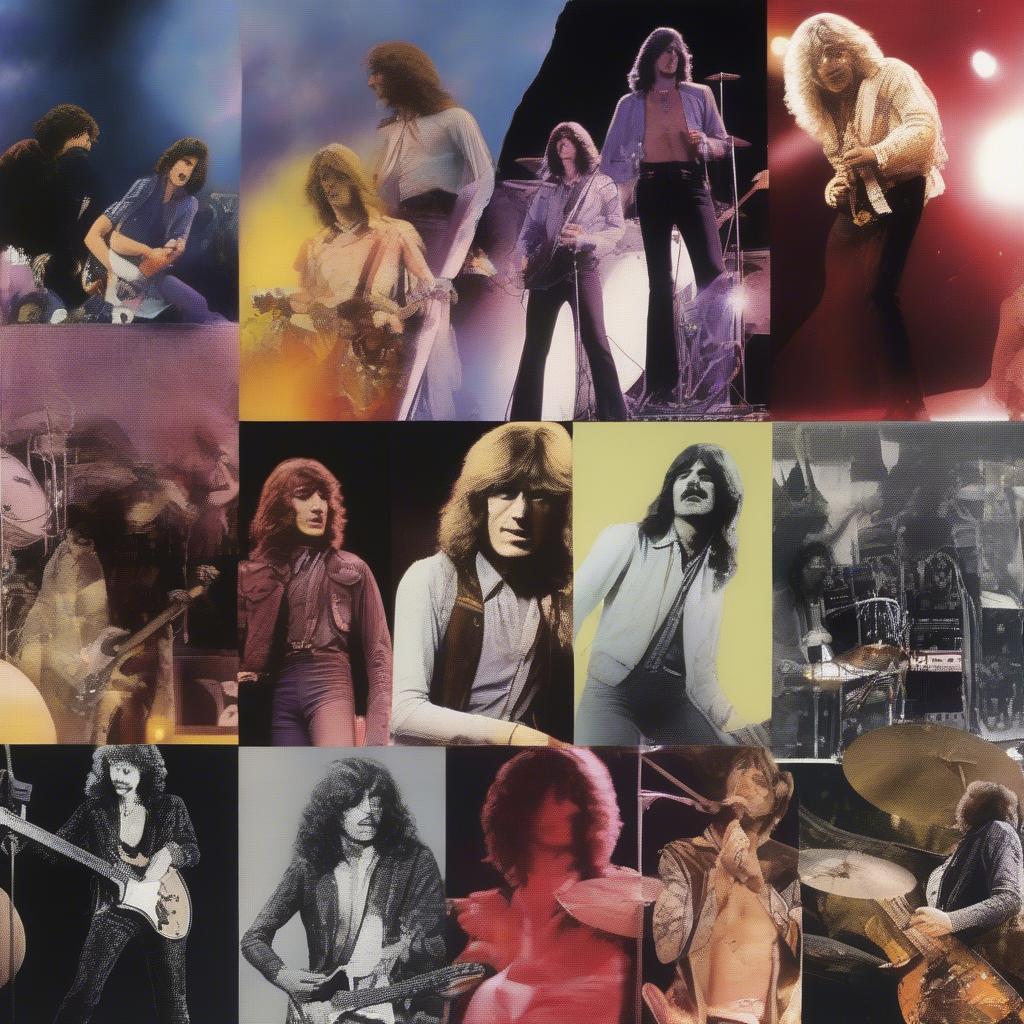 70s Rock Bands: A collage featuring iconic rock bands of the 70s, highlighting their influence on music and culture.