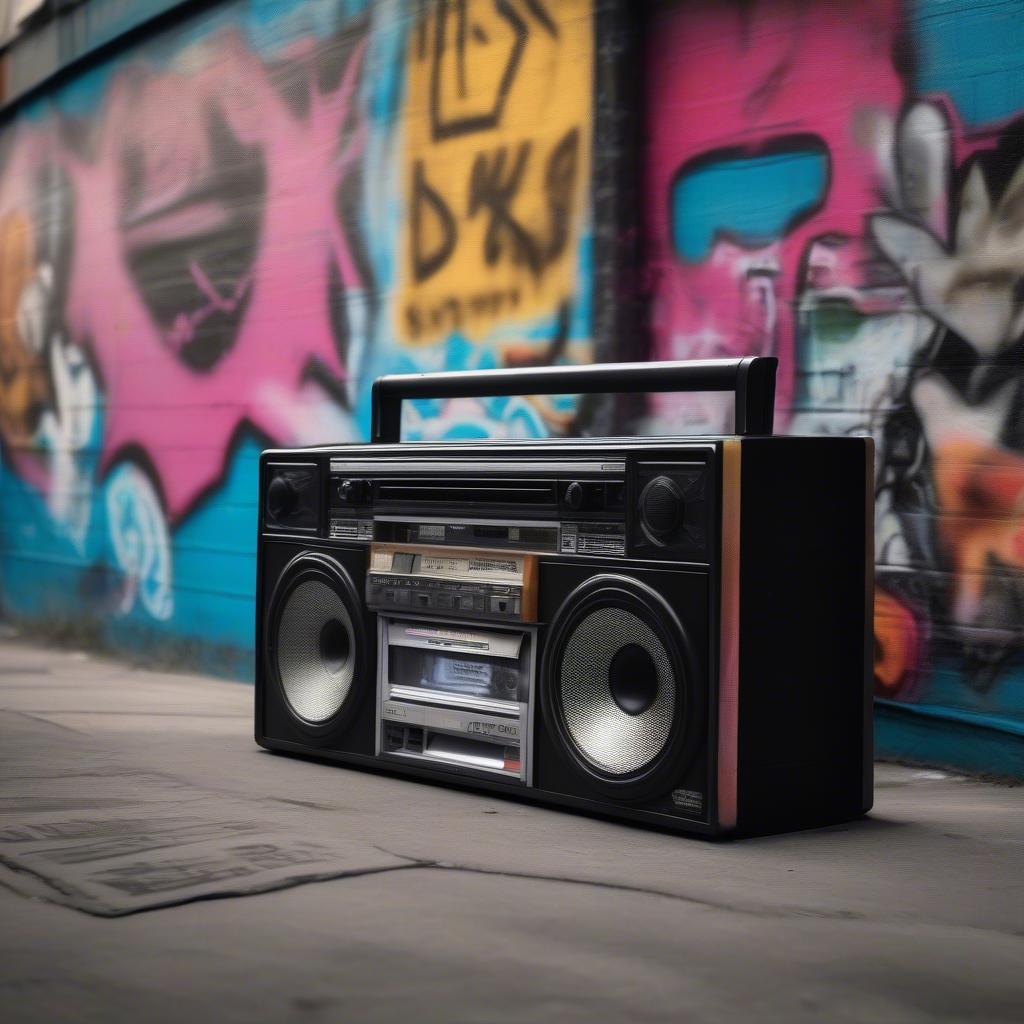 80s Boombox on a Street Scene