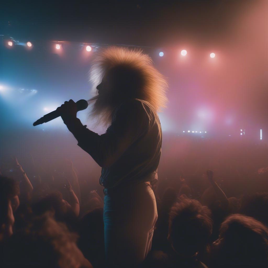 80s Hair Band Electrifying a Live Audience