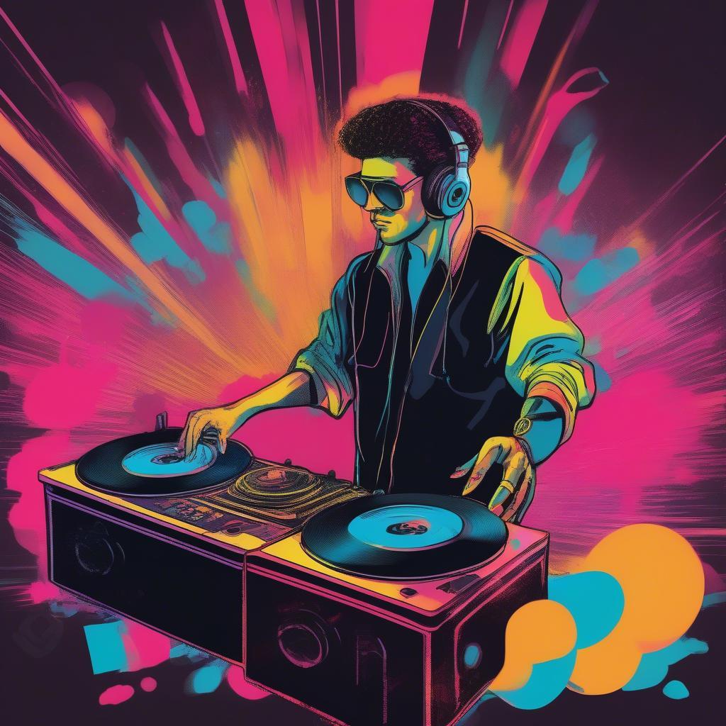 An 80s DJ Spinning Vinyl