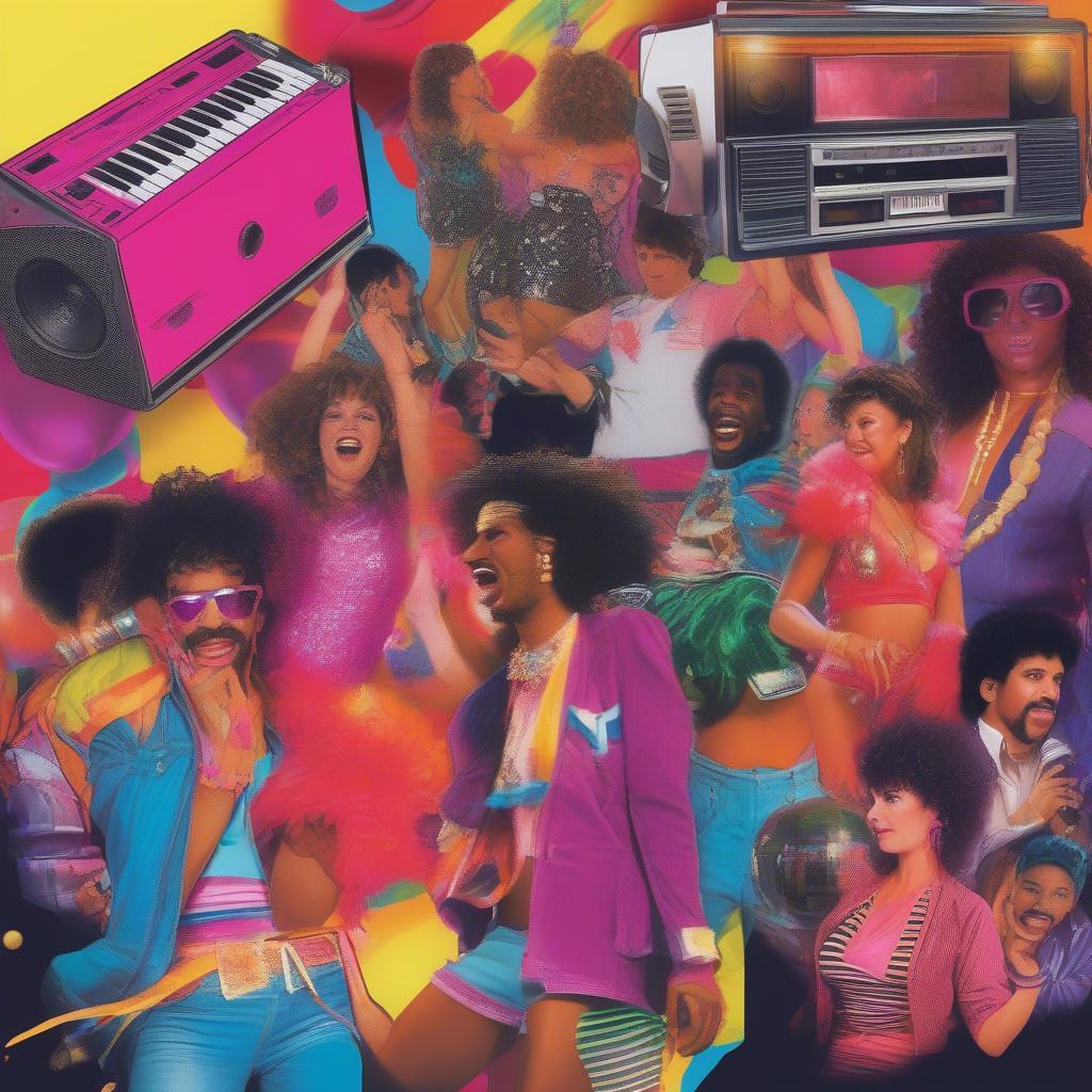 A Vibrant 80s Party Scene