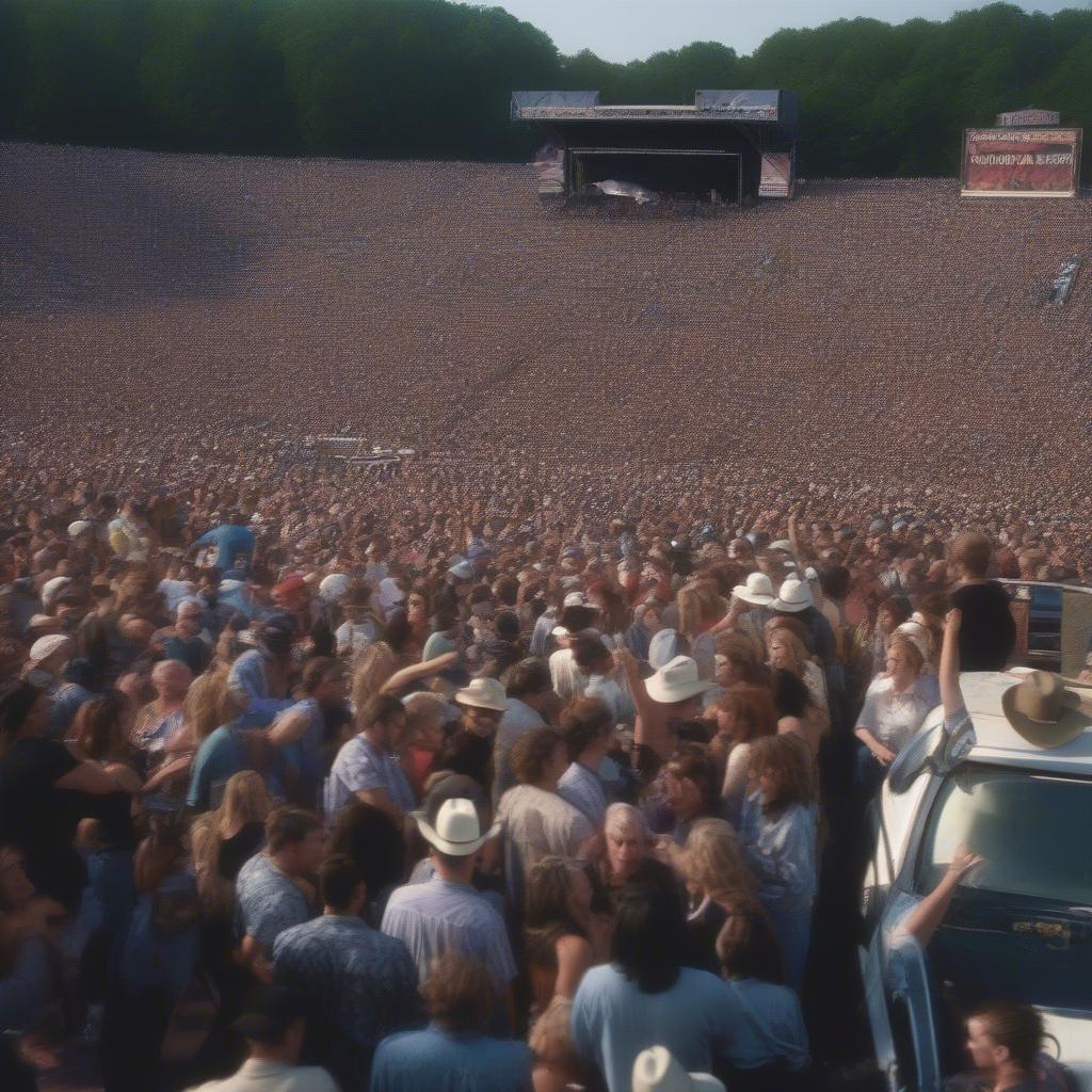 Packed Stadiums at 90s Country Concerts