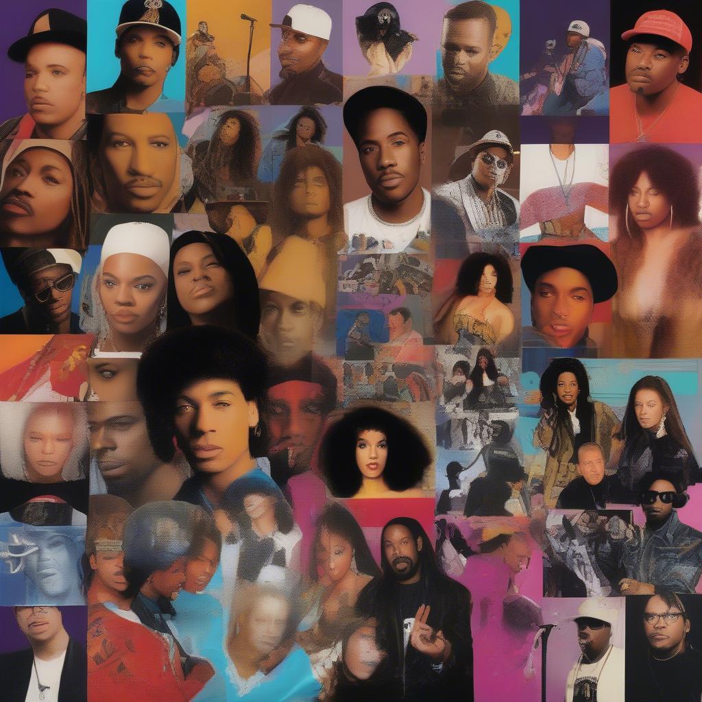 Collage of 90s Music Icons