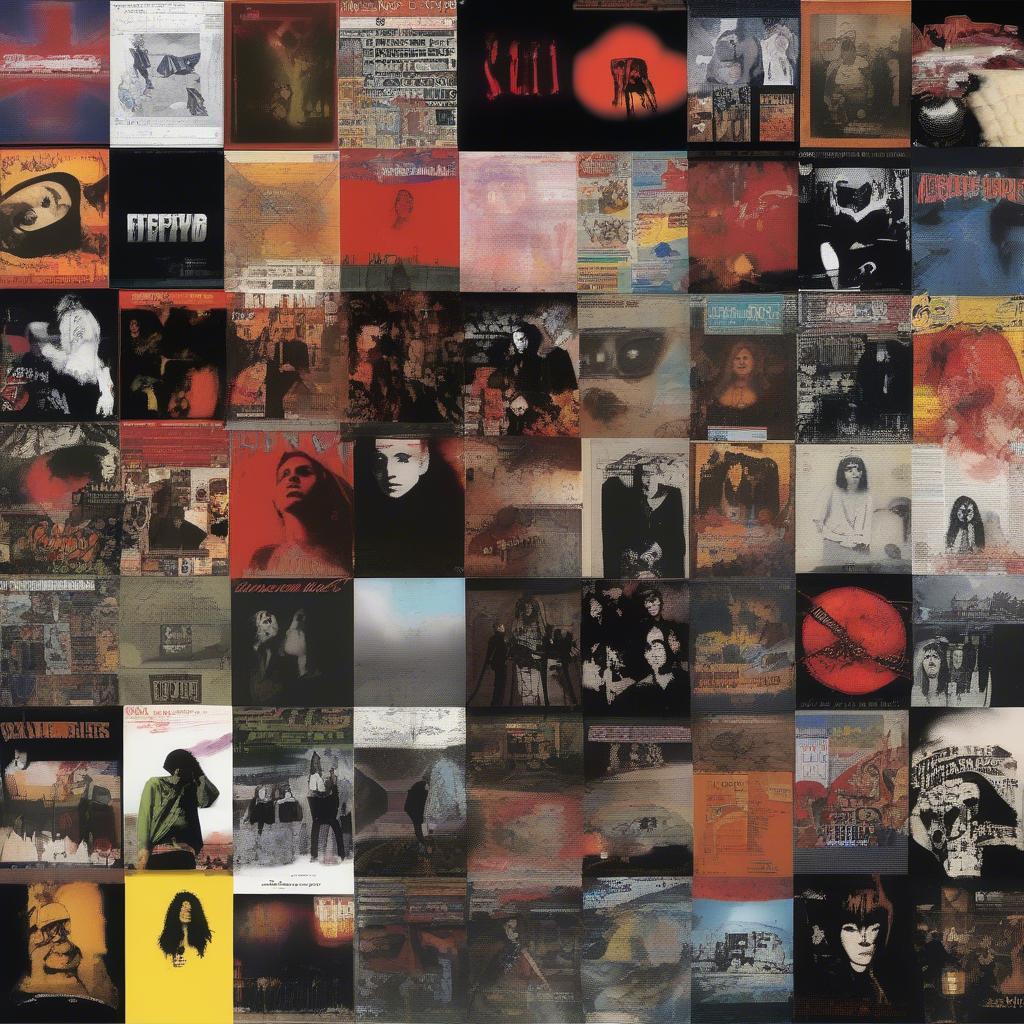 Collage of Iconic 90s Rock Album Covers