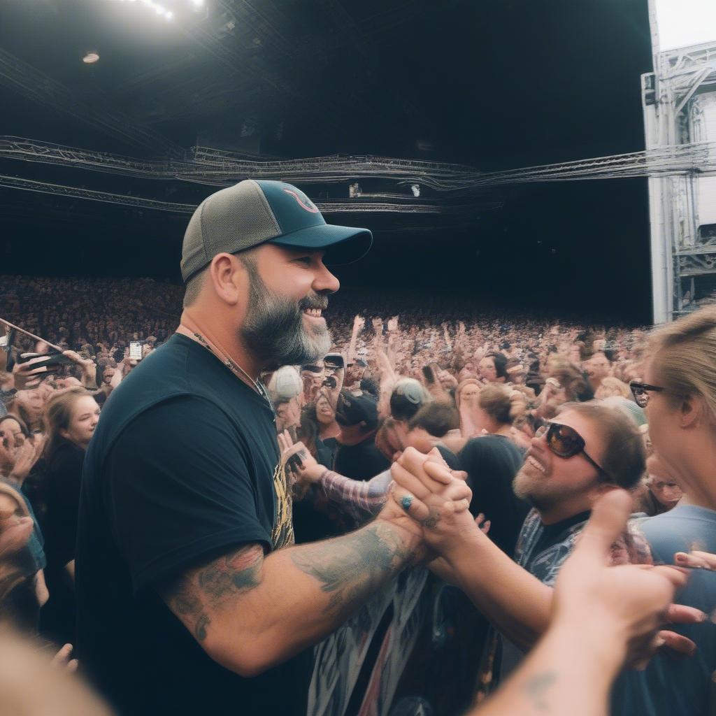 Aaron Lewis meeting fans after a concert