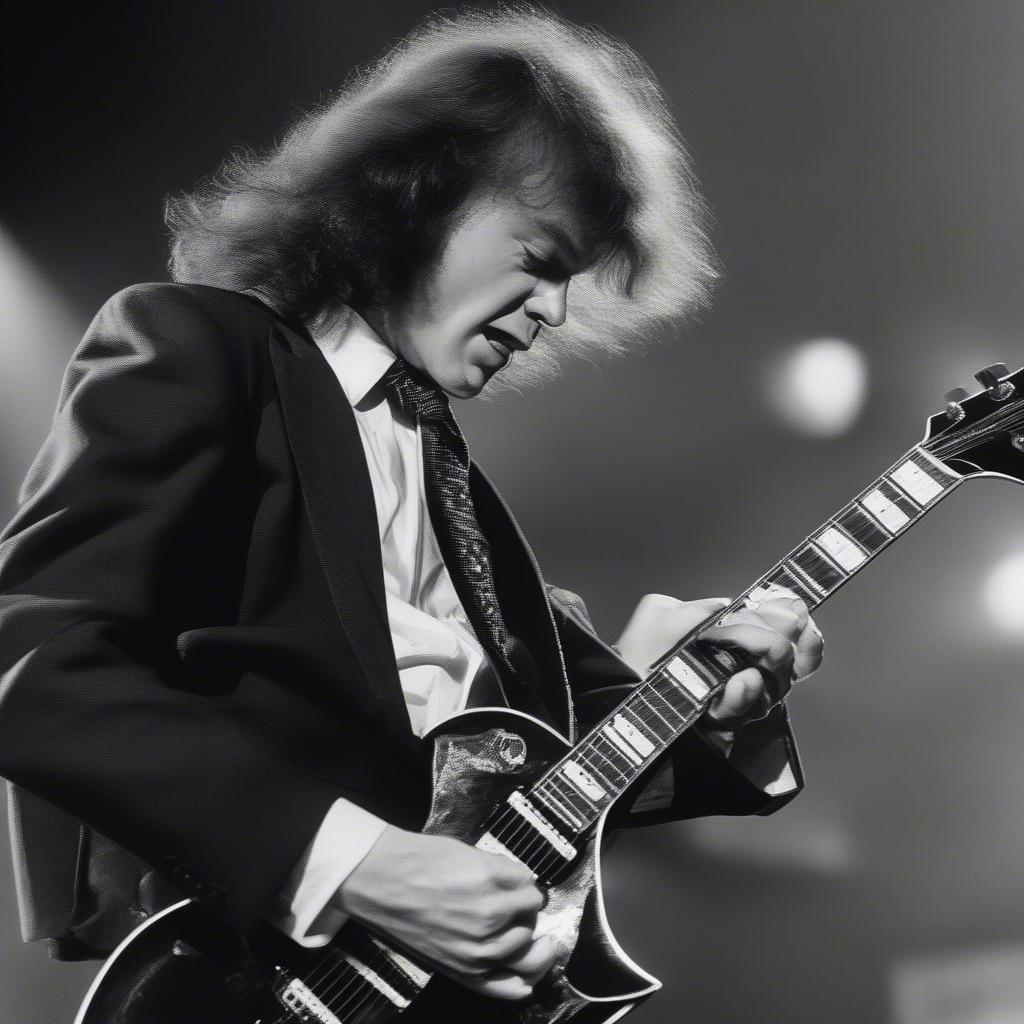 Angus Young Playing Guitar Solo