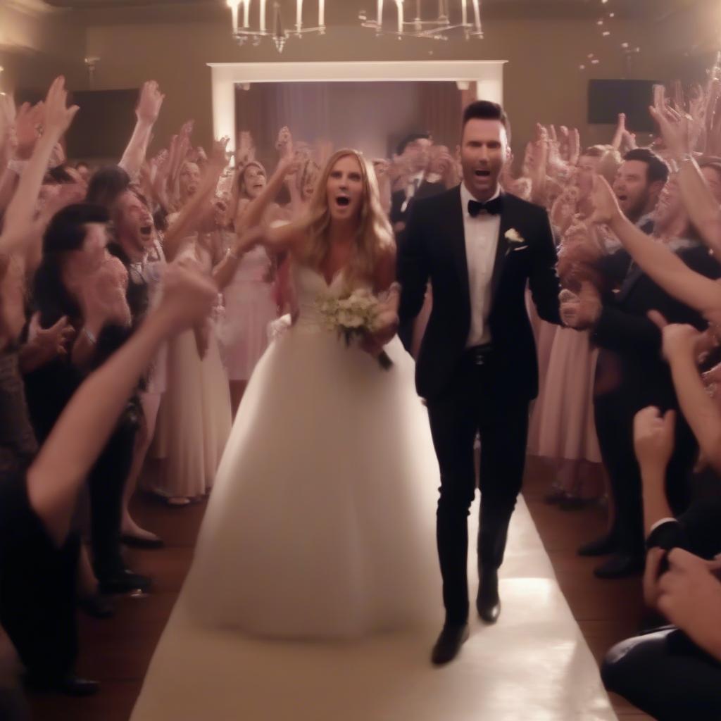 Adam Levine performing "Sugar" in the music video