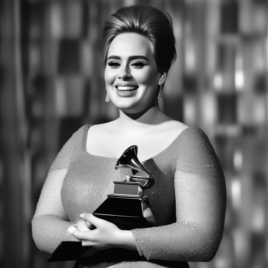 Adele Receiving a Grammy Award