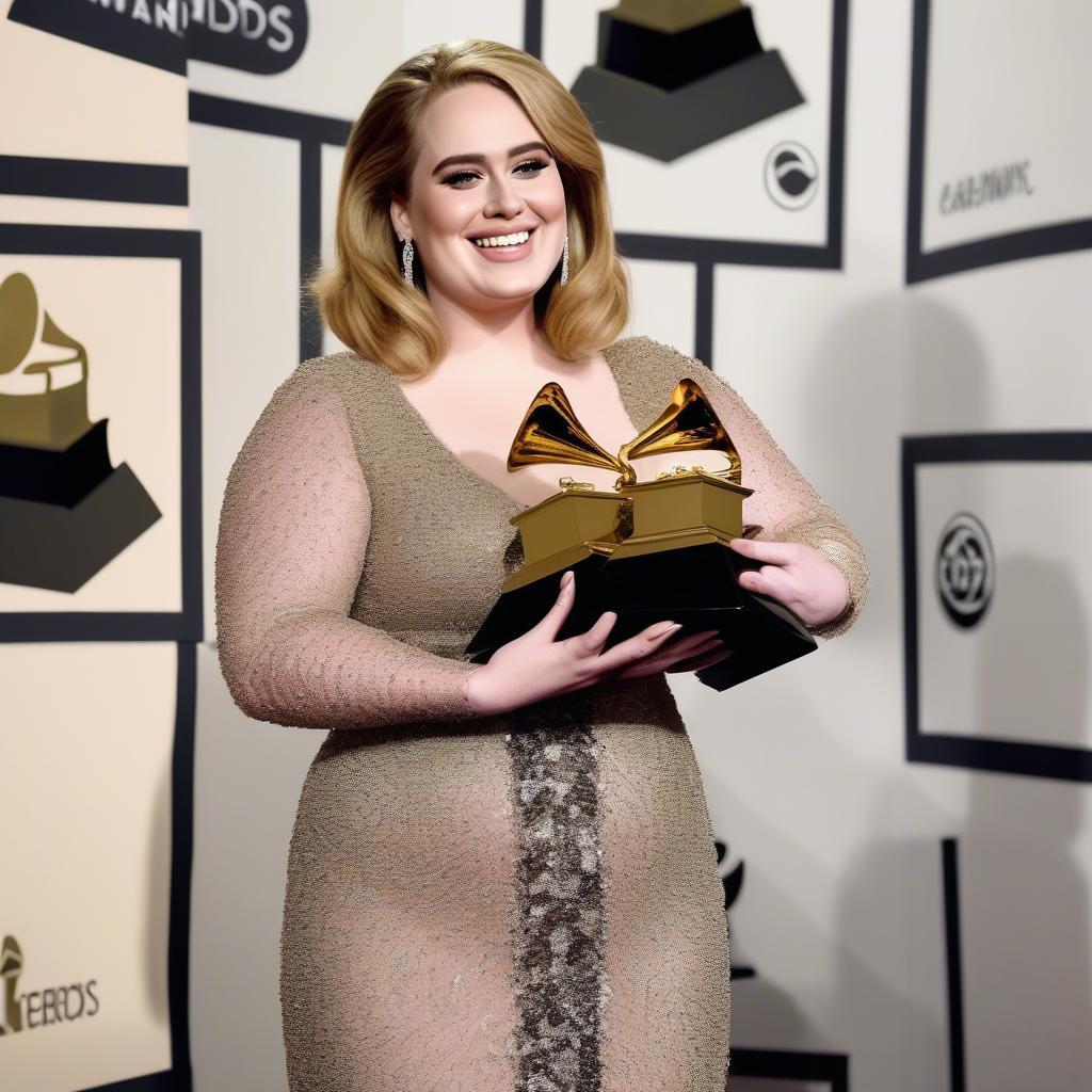 Adele Accepting a Grammy Award