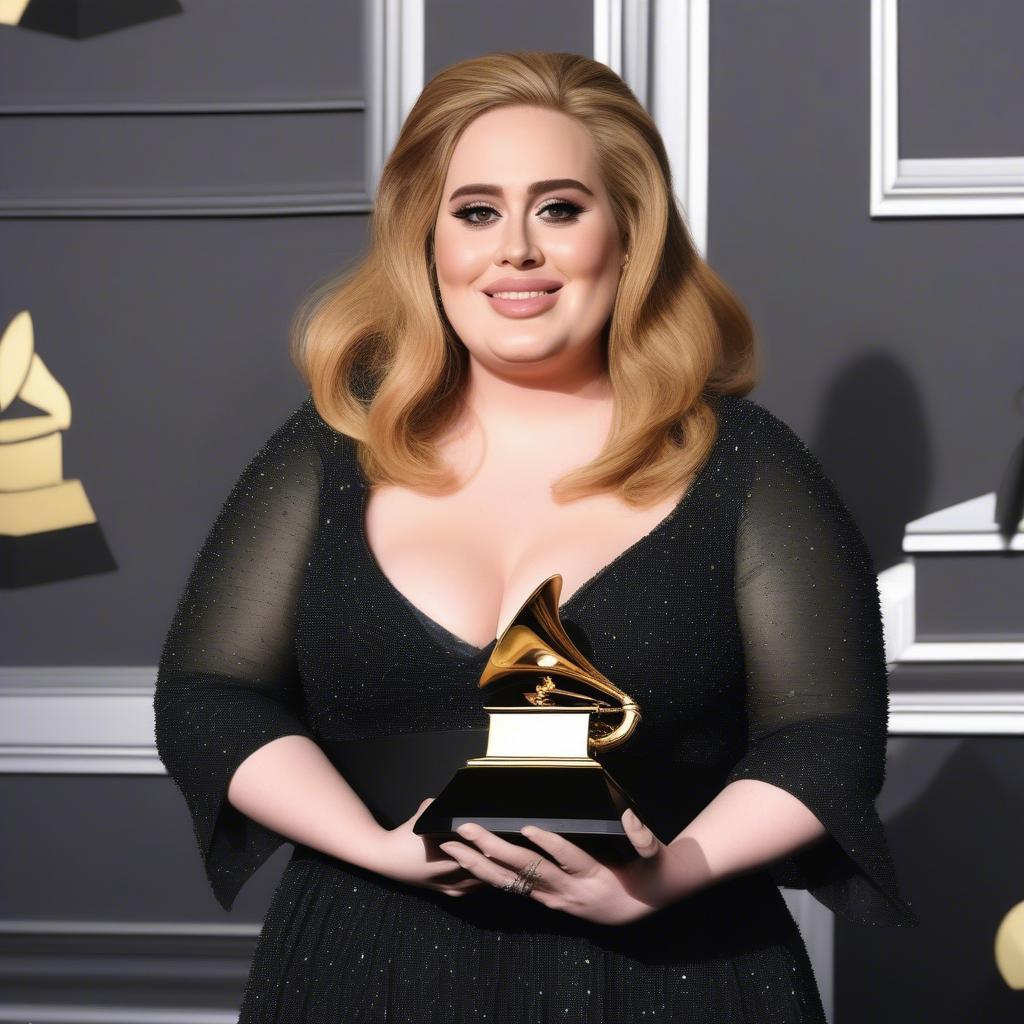 Adele Receiving a Grammy Award