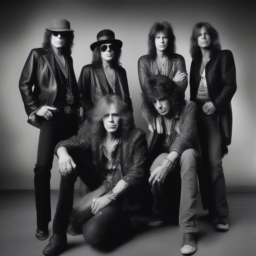 Portrait of Aerosmith band members