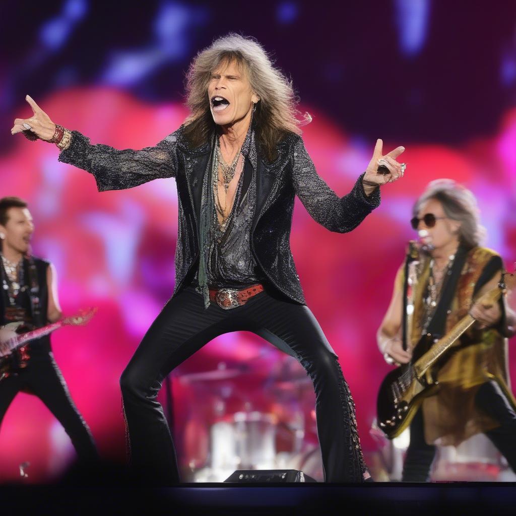 Aerosmith performing at the Super Bowl Music Fest 2019