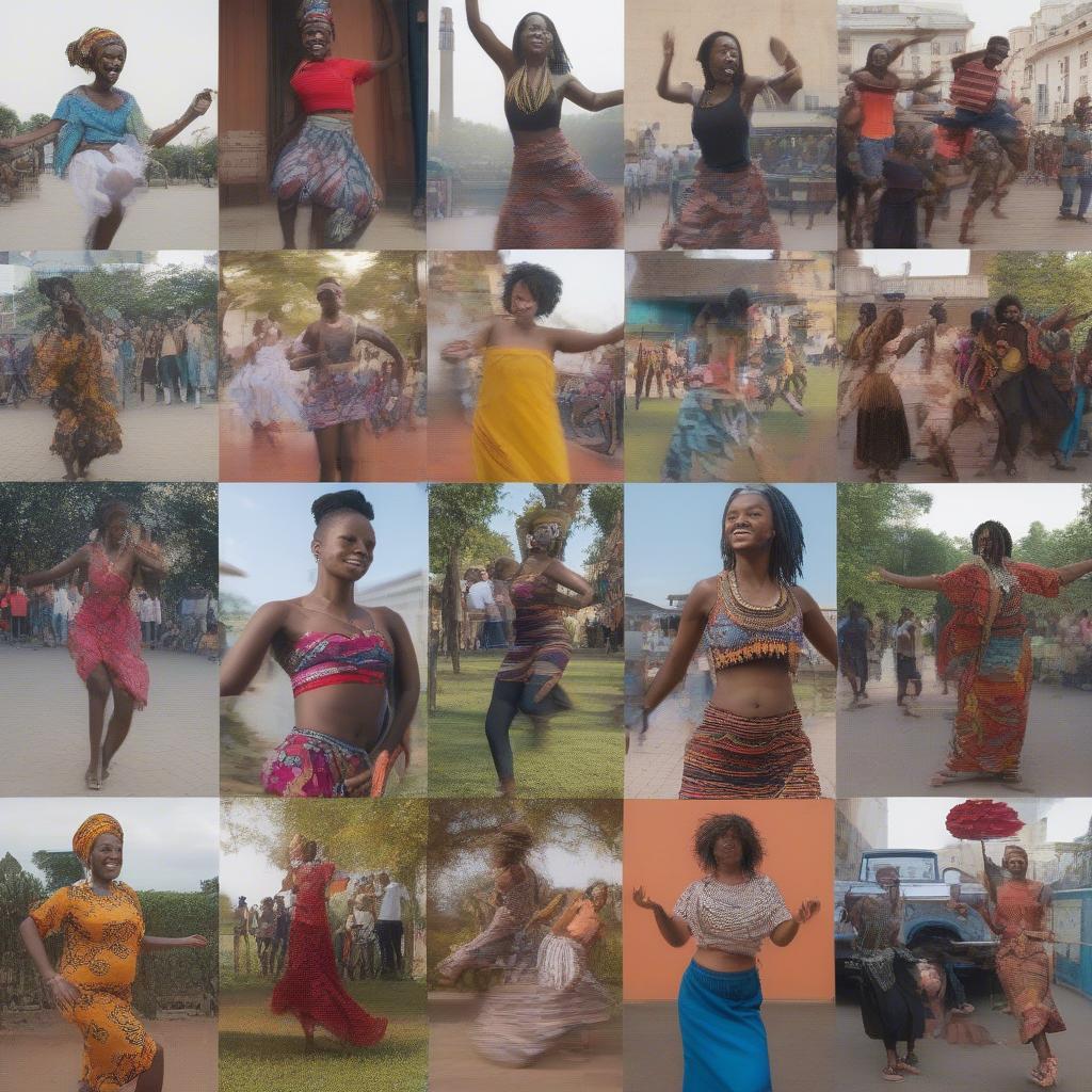 People dancing to Afrobeat music in different parts of the world in 2017