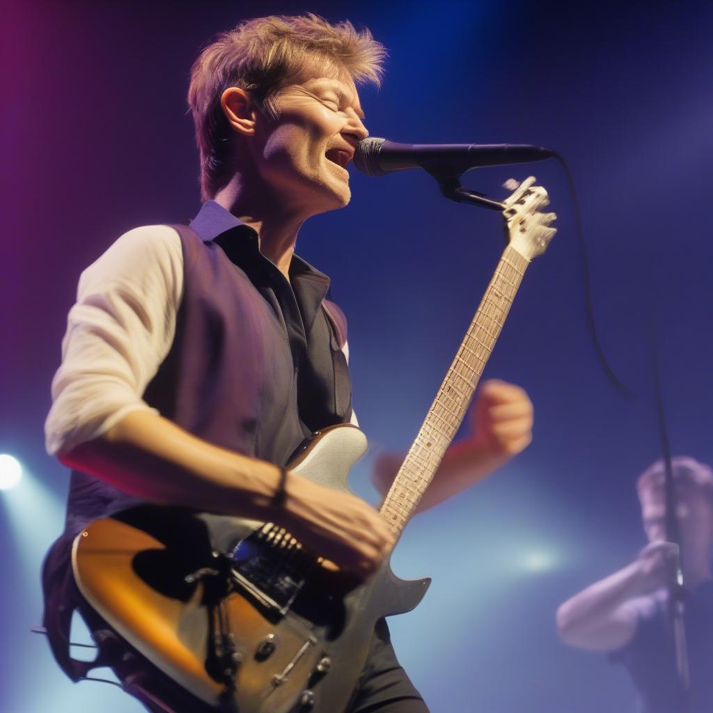 A-ha performing live on stage