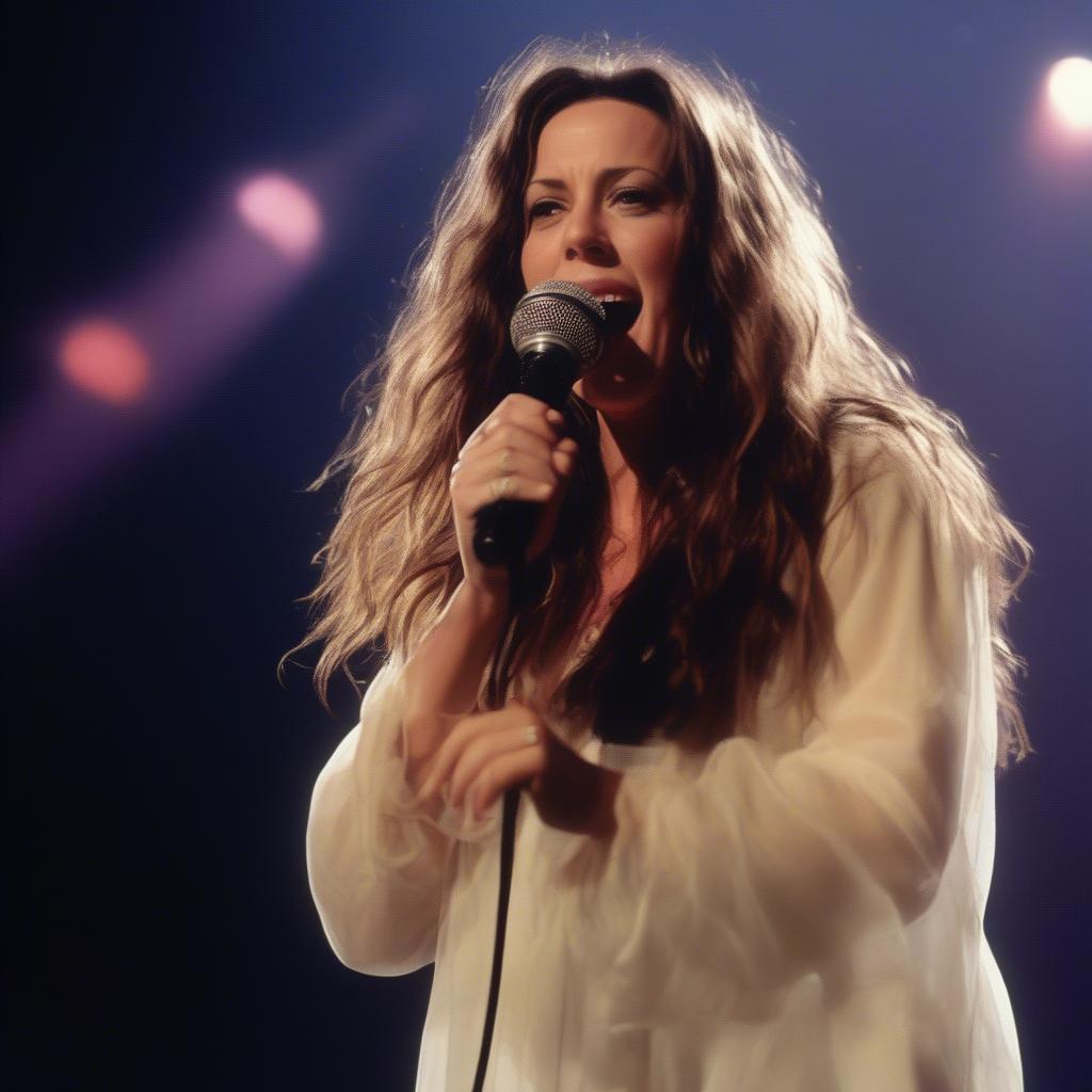 Alanis Morissette performing live on stage