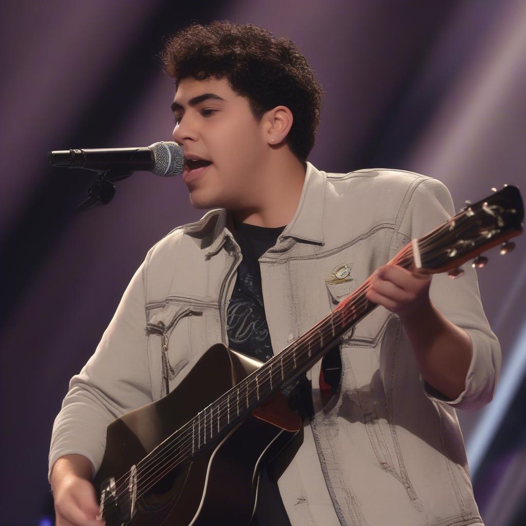 Alejandro Aranda performing on American Idol Top 6