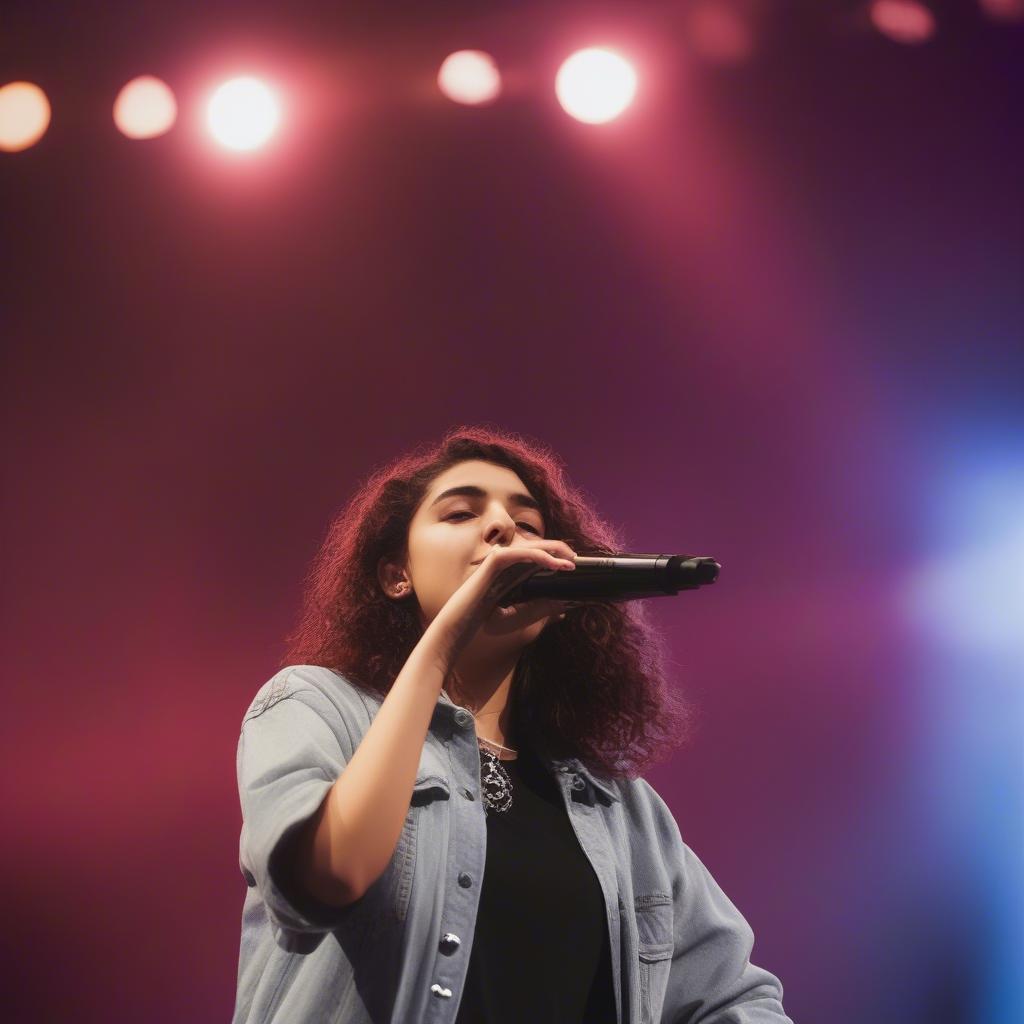 Alessia Cara performing live on stage