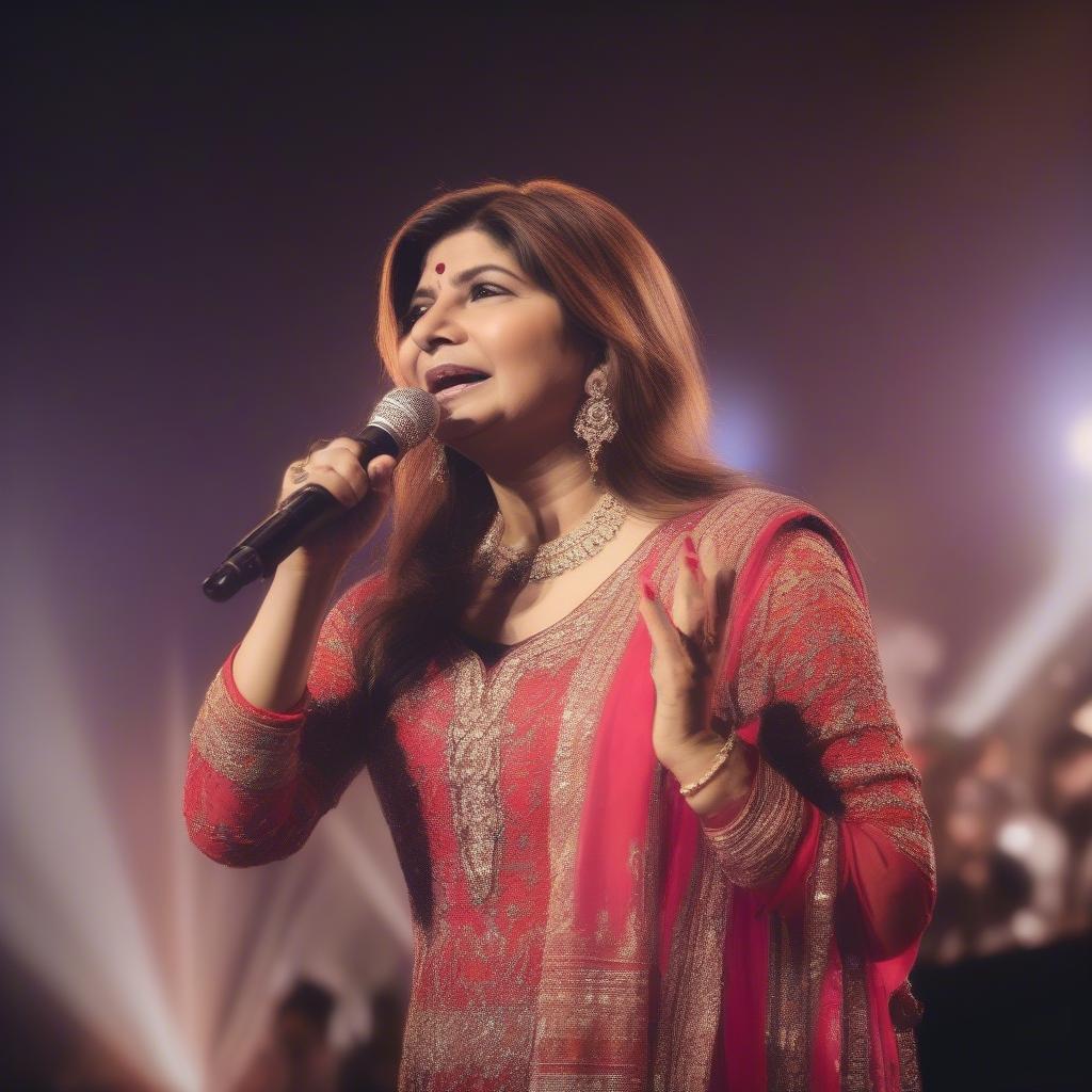 Alka Yagnik performing live on stage