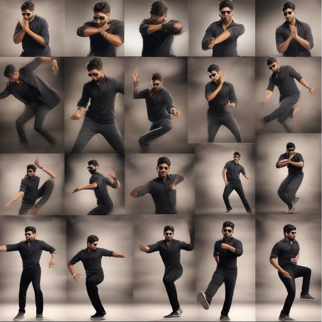 A compilation of Allu Arjun's most iconic dance steps from various movies