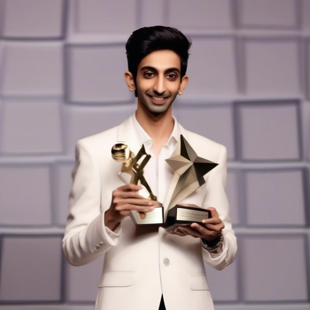 Anirudh Ravichander receiving a music award