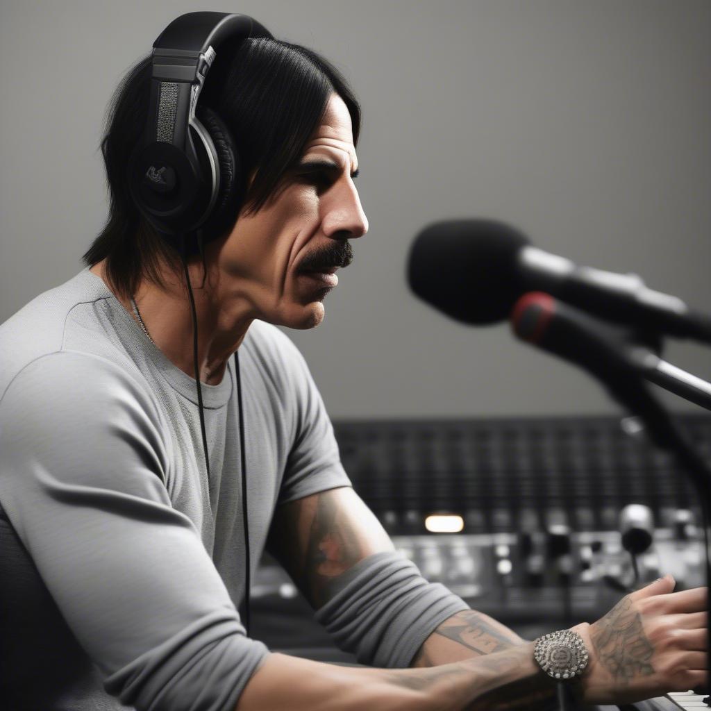 Anthony Kiedis in the recording studio