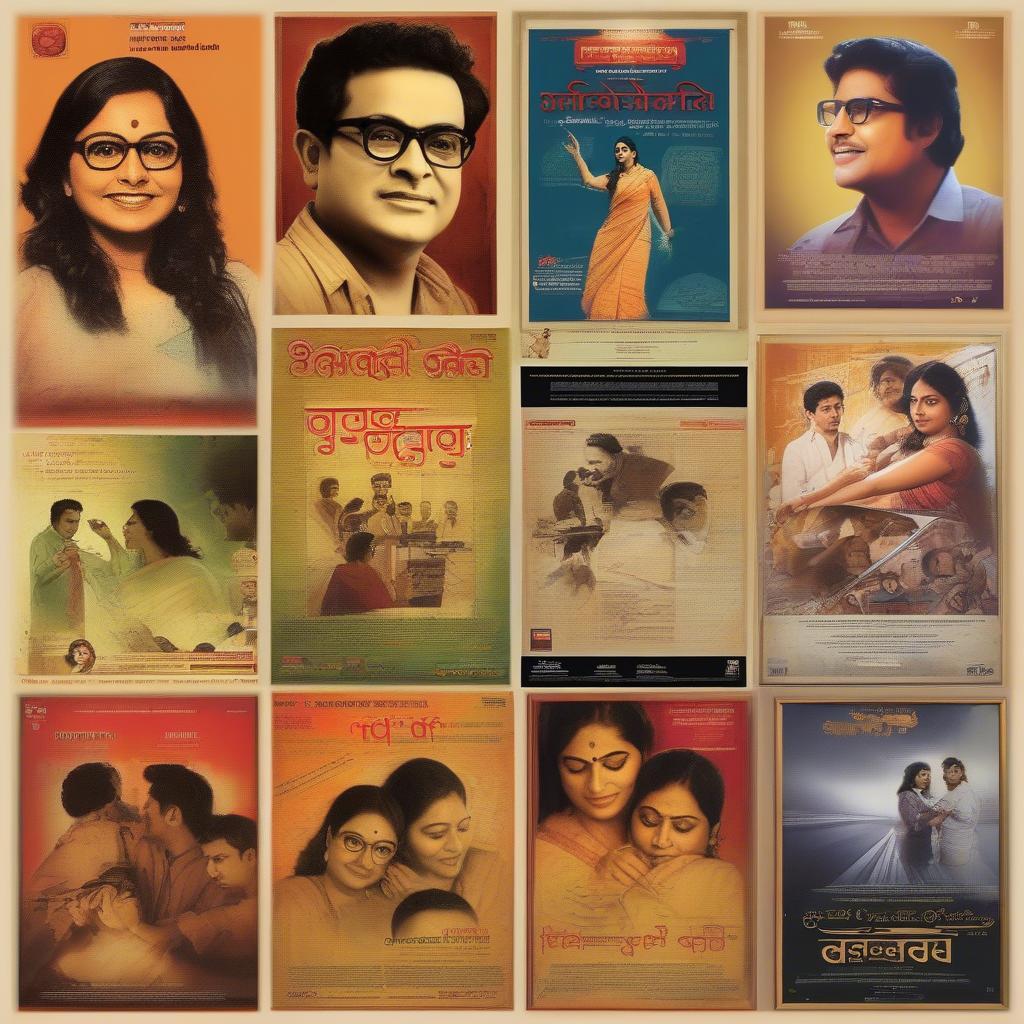 A montage of film posters featuring music composed by Anupam Roy.