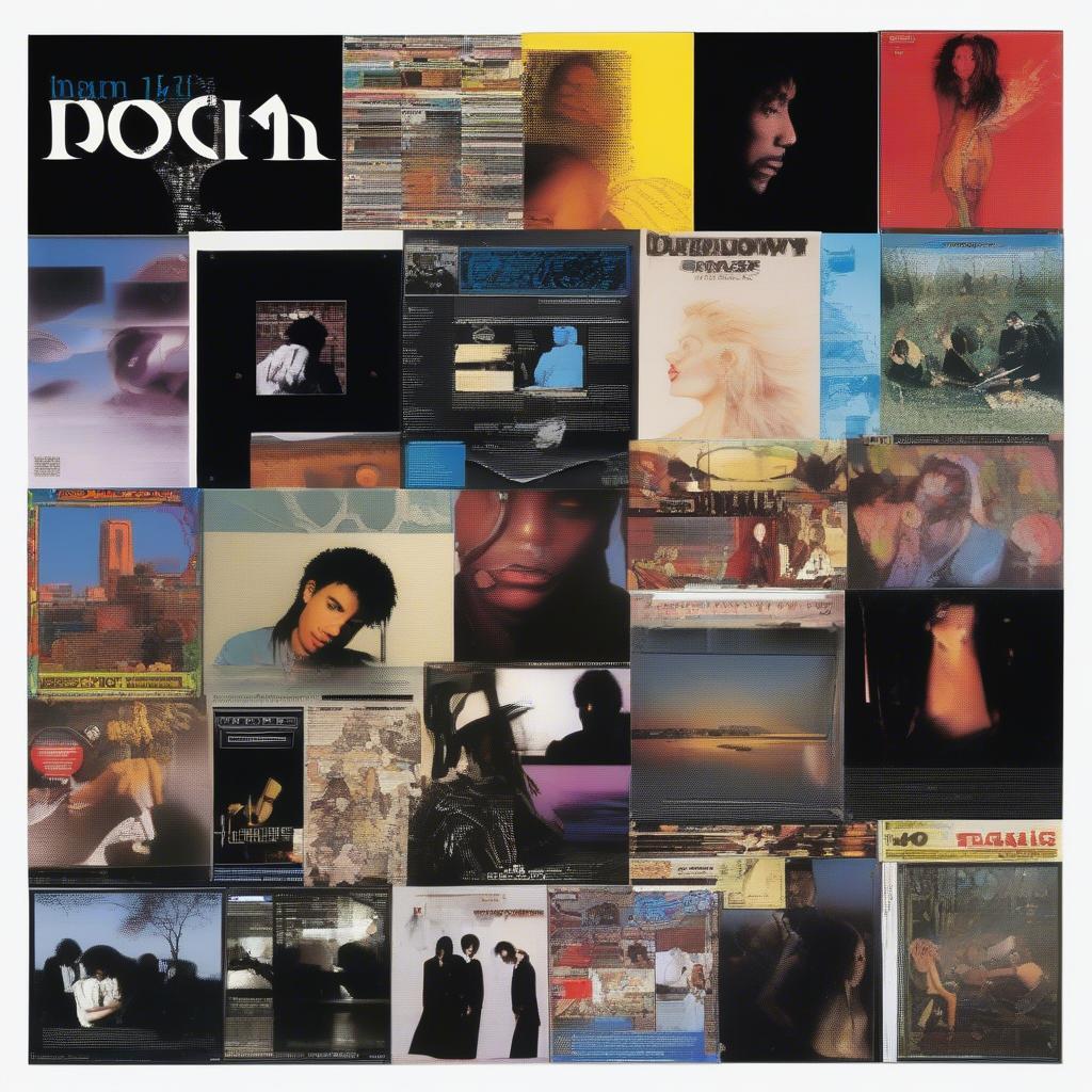 Album covers from popular artists in April 1988.