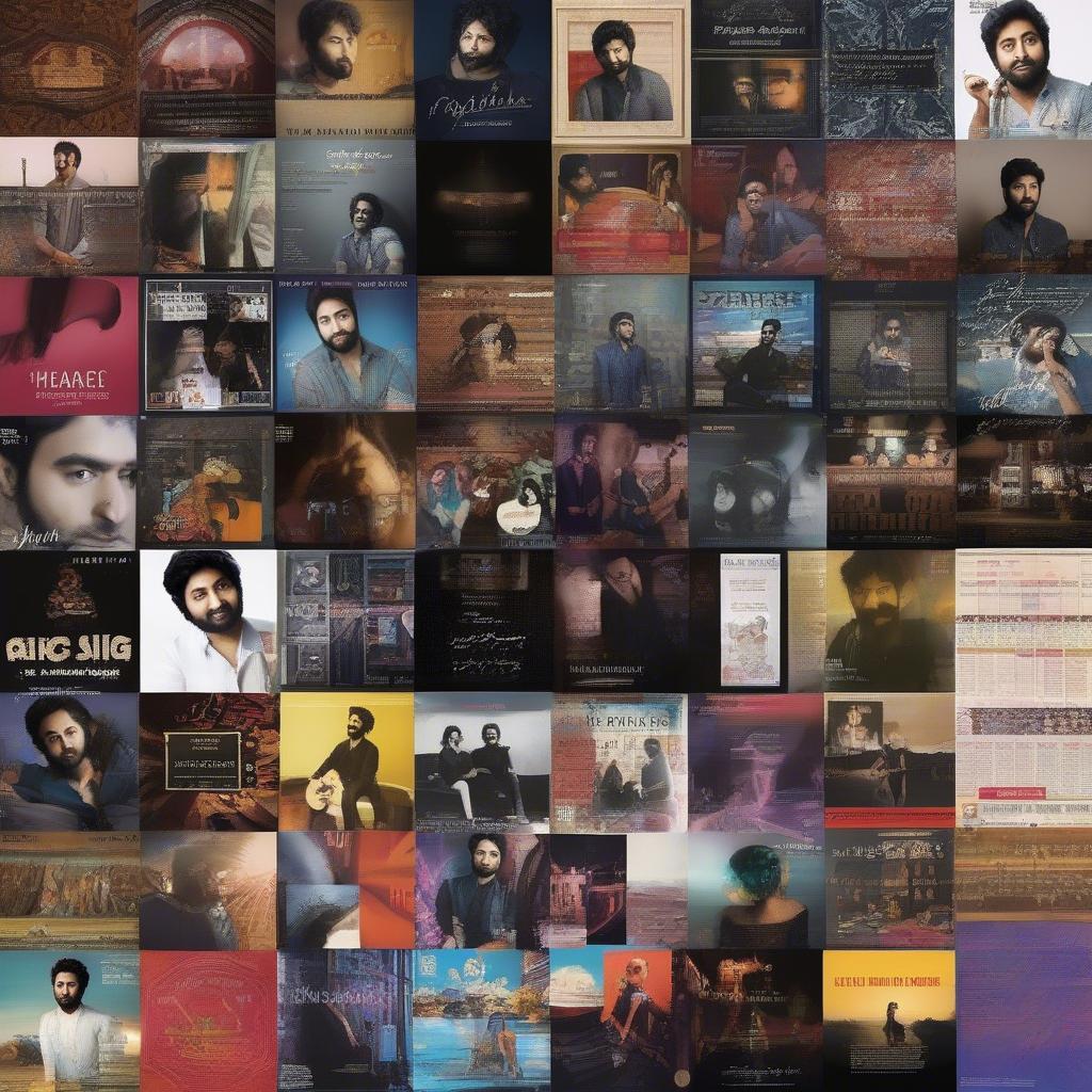 A collage of Arijit Singh album covers