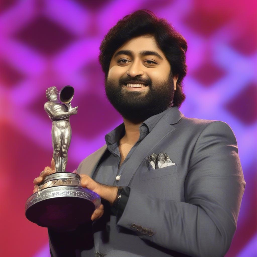 Arijit Singh Receiving a Music Award