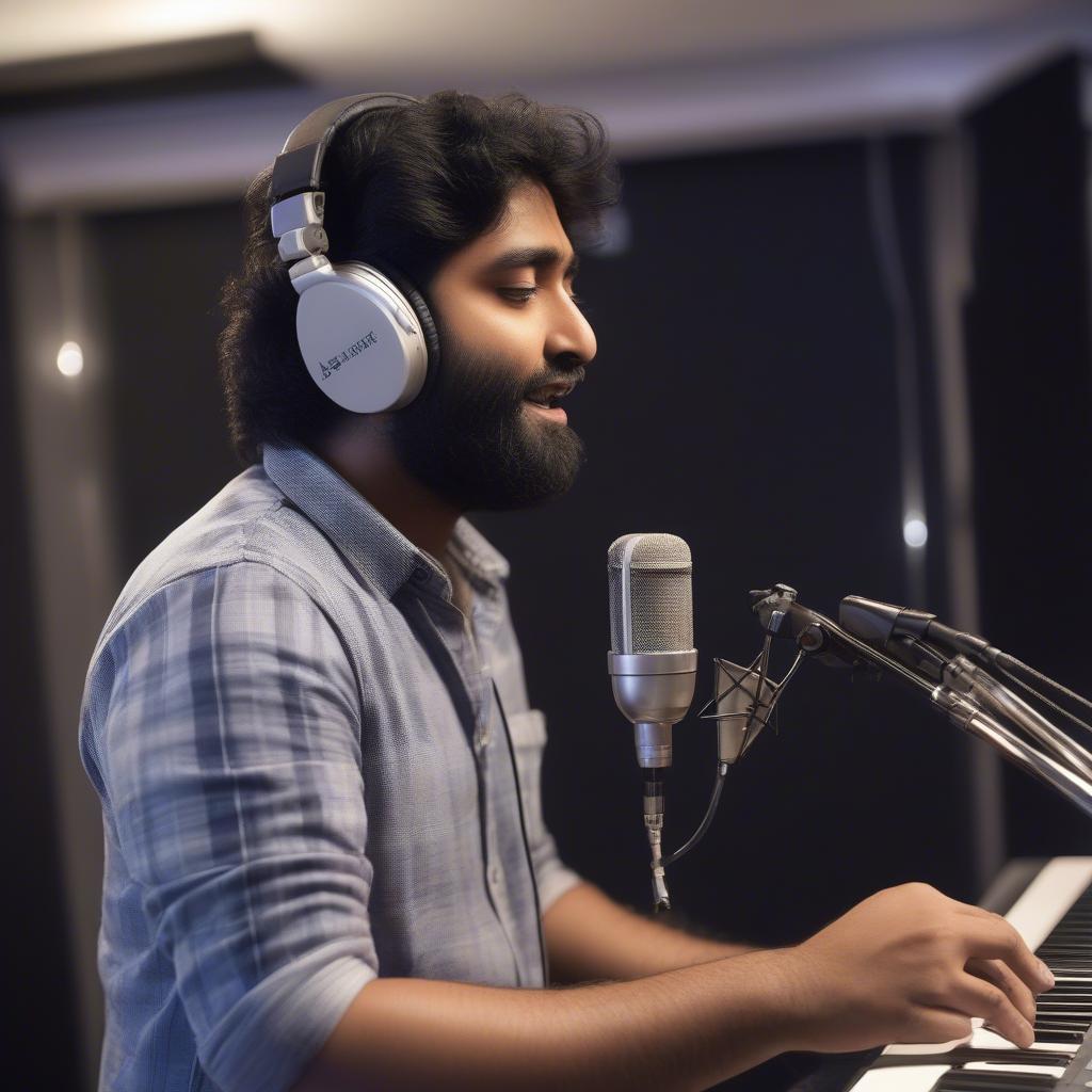 Arijit Singh in a Recording Studio