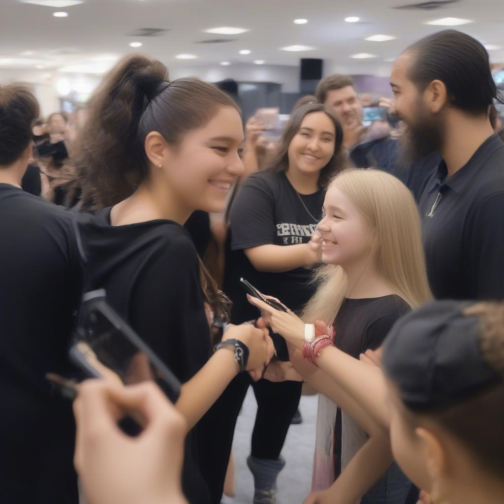 Arina meeting fans at a meet-and-greet