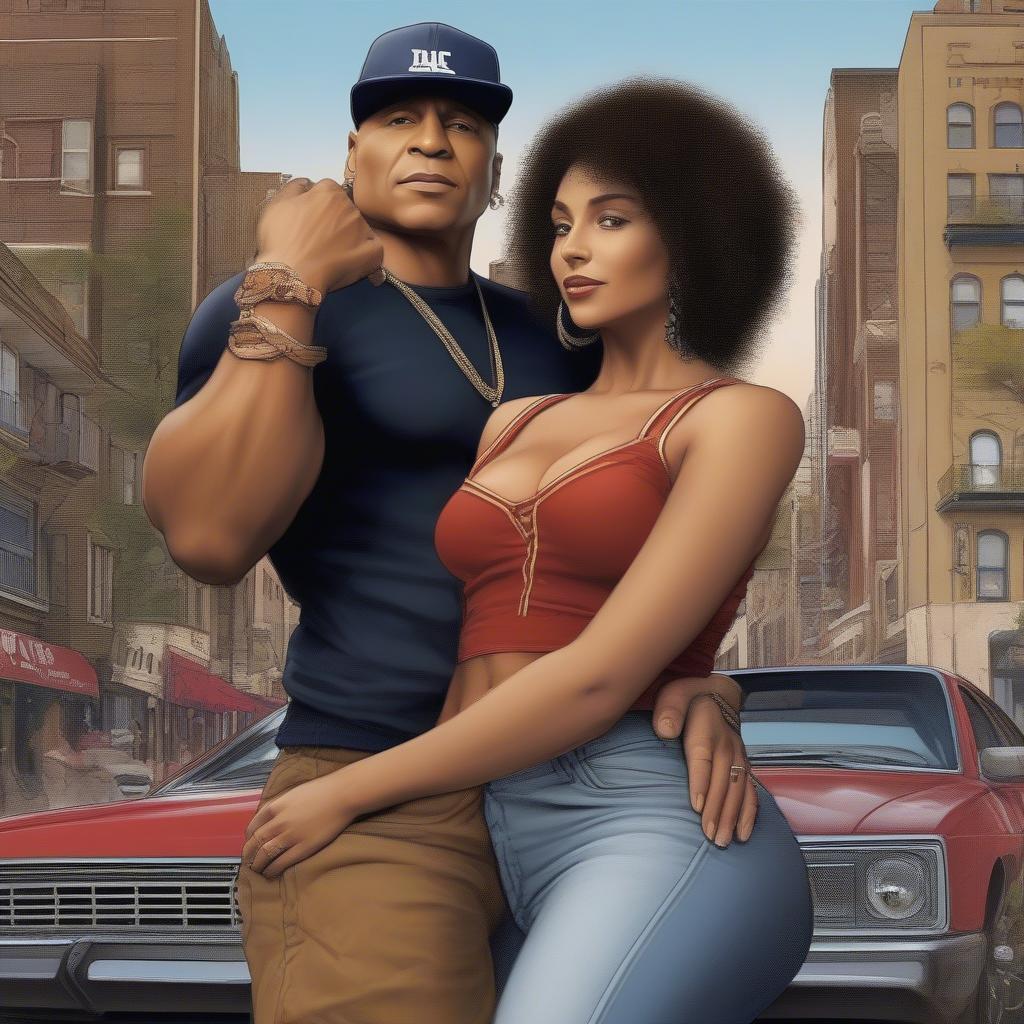 LL Cool J with an around-the-way girl