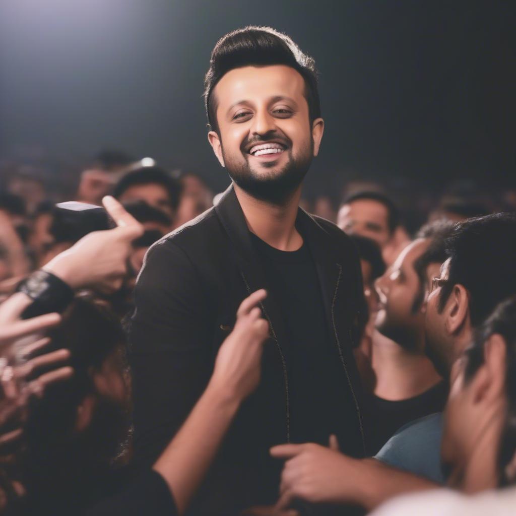 Atif Aslam Engaging with Fans in Concert