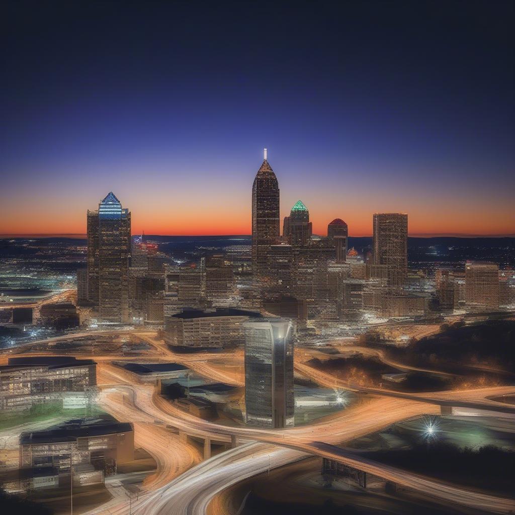 Atlanta Music Scene Skyline at Night