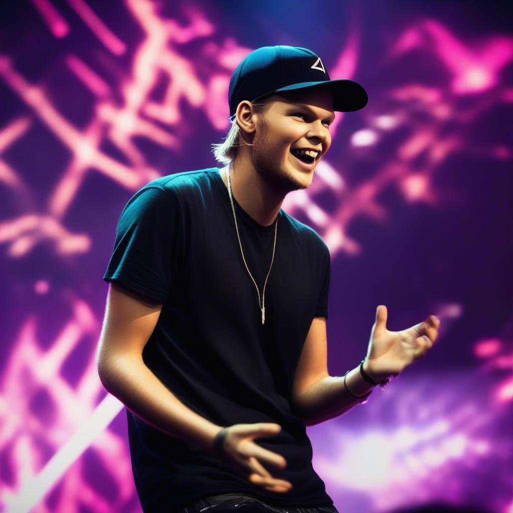 Avicii interacting with the audience during a live concert