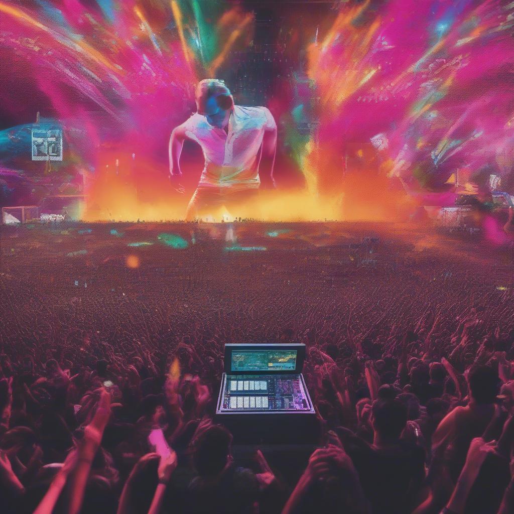 Avicii performing Levels at a music festival