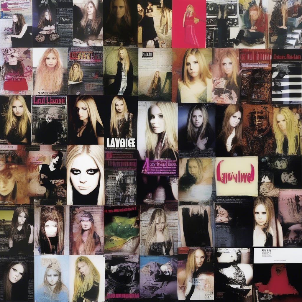 Avril Lavigne album covers throughout her career