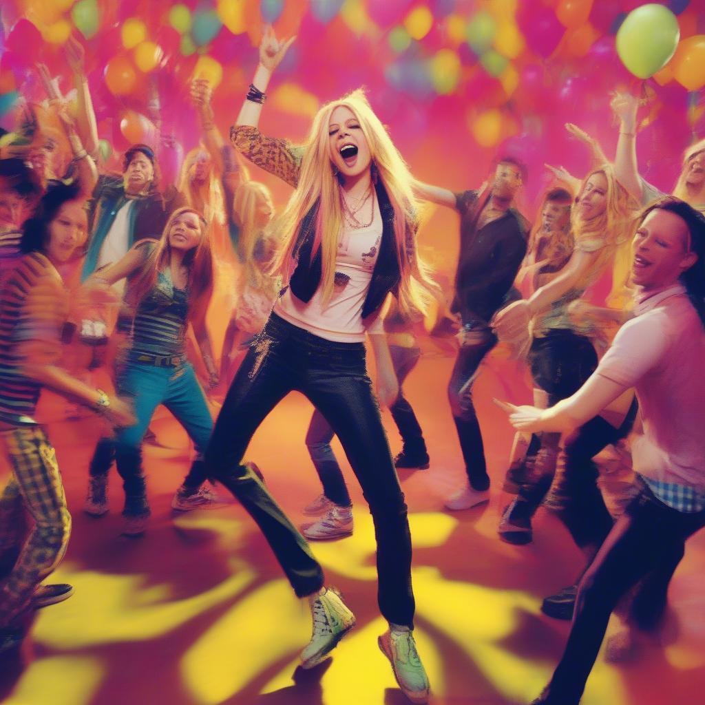 Avril Lavigne in the What the Hell Music Video - Party Scene